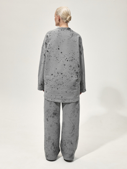 Толстовка с окрашиванием "Фонарный столб". Серая