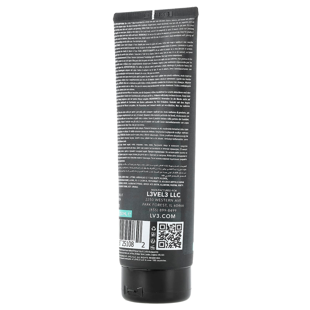 Level 3, Black Mask, древесный уголь, 250 мл (8,45 жидк. Унции)
