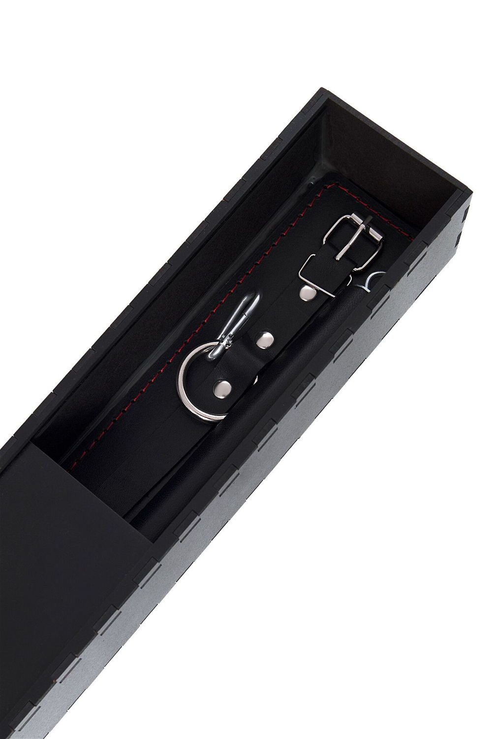 Черная распорка для ног с кожаными манжетами (Цвет: черный)