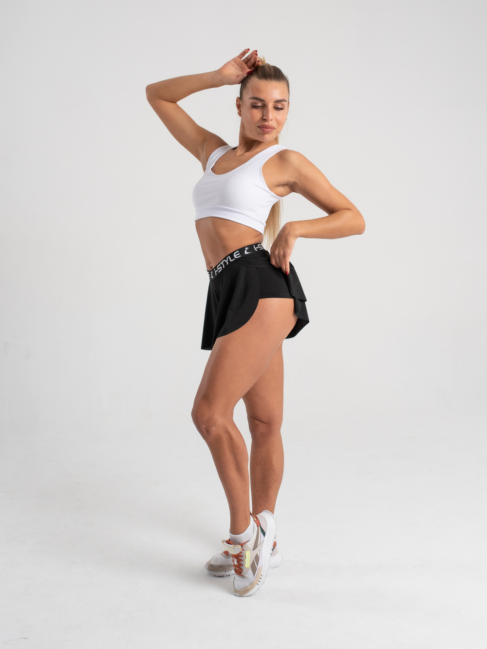 Double Fly Shorts, Black Printed