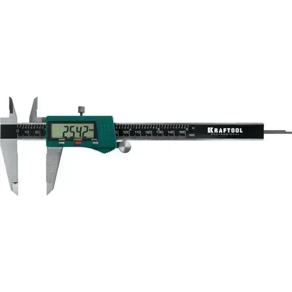 Штангенциркуль электронный KRAFTOOL 150 мм, нерж.сталь, мм/дюймы, дисплей , кейс