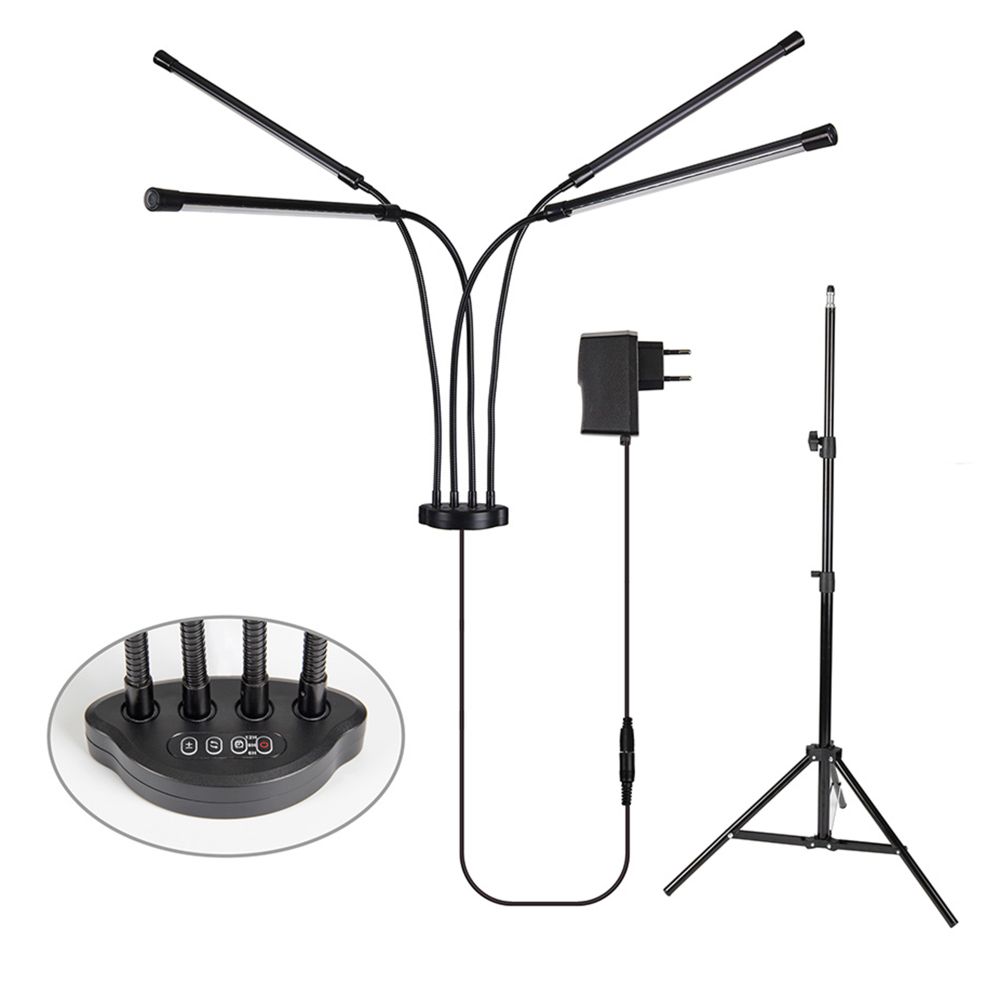 ULT-P32-36W-SPLE-TM-40 IP40 BLACK QUAD Светильник для растений светодиодный с таймером. на штативе. Спектр для фотосинтеза. TM Uniel