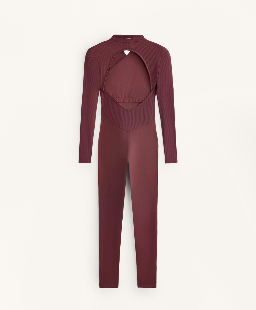 Oysho Комбинезон Comfortlux с длинными рукавами, бордовый