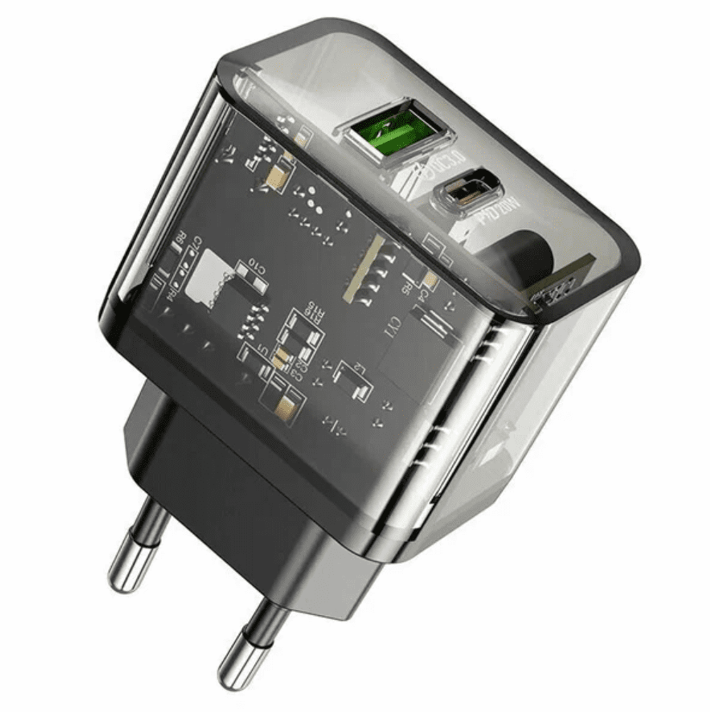 Hoco N34 20W out USB+Type-C + кабель-Чёрный