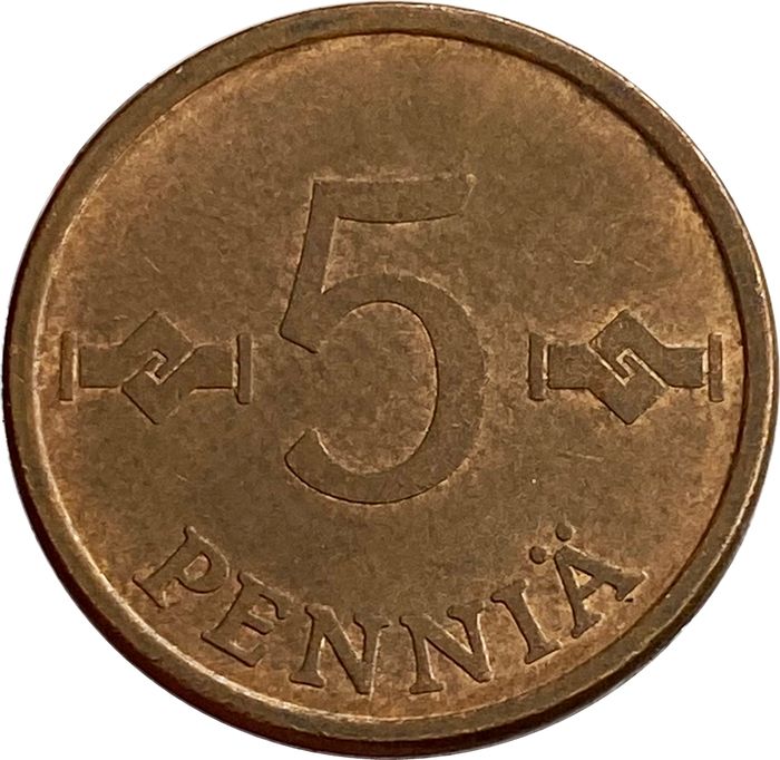 5 пенни 1963-1977 Финляндия