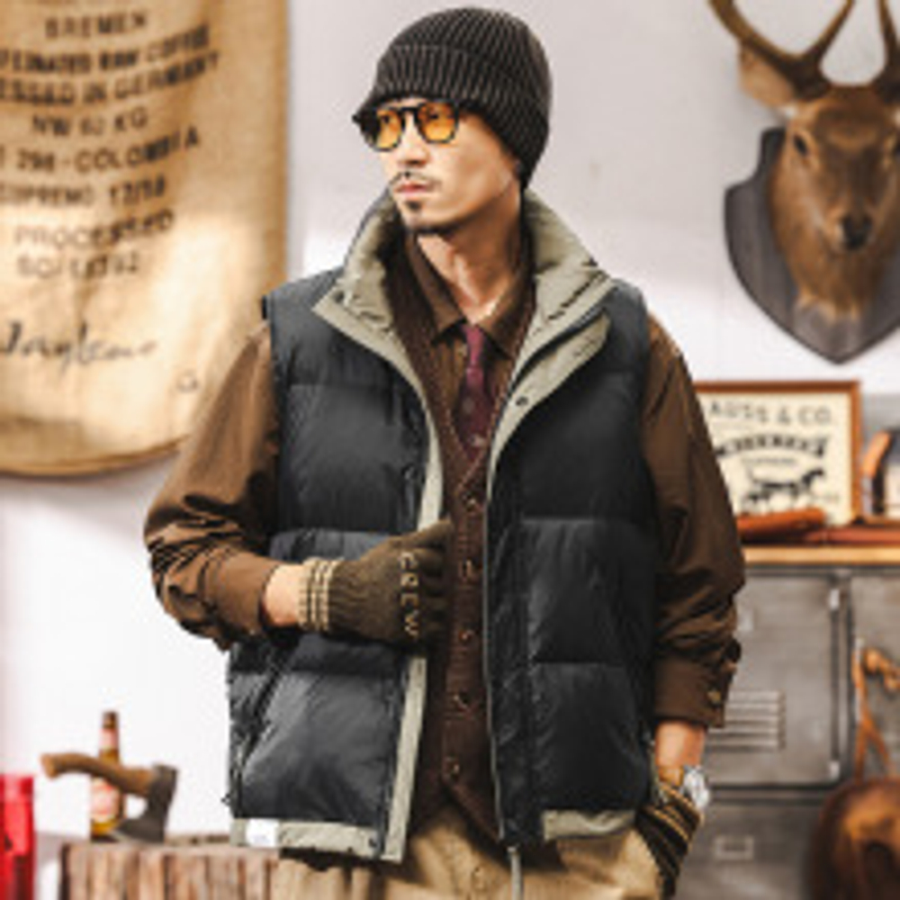 Пуховик-жилет из 90% белого утиного пуха, соответствующий национальным стандартам, для зимы, с высоким содержанием пуха, очень теплый.