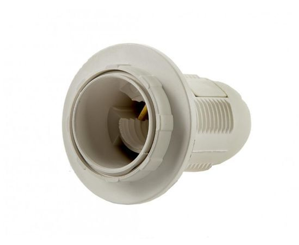 Патрон для лампы E14 пластиковый подвесной с кольцом