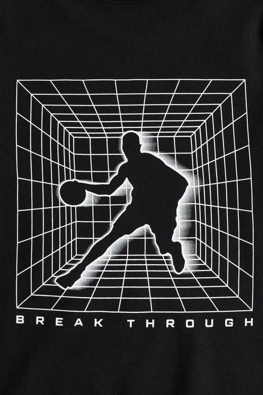 H&M Футболка из хлопкового трикотажа с принтом, черный