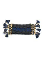 Карман Николай (черный с синей вышивкой, экокожа)