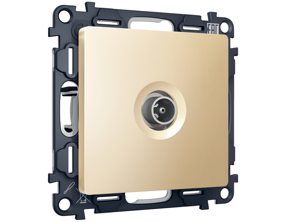 MA613030 Комплект механизма TV розетки проходной ALFA Шампань 5-1000 MHz 4dB QUANT (AP6130, VM211)