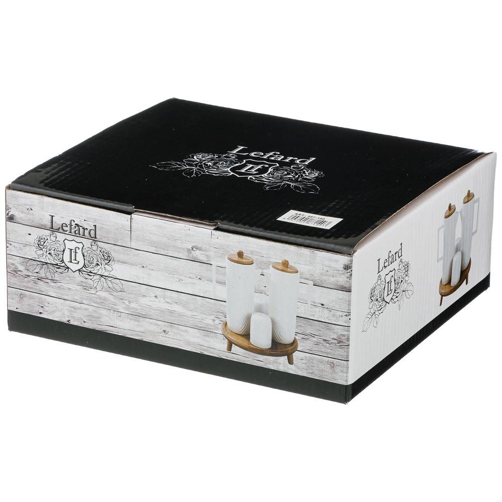 НАБОР ДЛЯ СПЕЦИЙ LEFARD "NATIVE" 4ПР. 300 МЛ. НА ПОДСТАВКЕ 16,5*16,5 СМ. В=19 СМ. (КОР=16НАБ.)