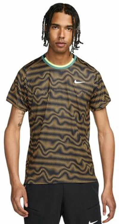 Мужская теннисная футболка Nike Court Advantage Tennis Top - black/bicoastal/white