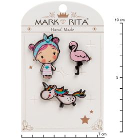 MR- 92 Н-р брошей с цанговым зажимом бабочка «Маленькие друзья» Mark Rita