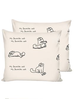 Наволочка комплект 2шт Сказка "Котики Грей" 70х70 см, перкаль