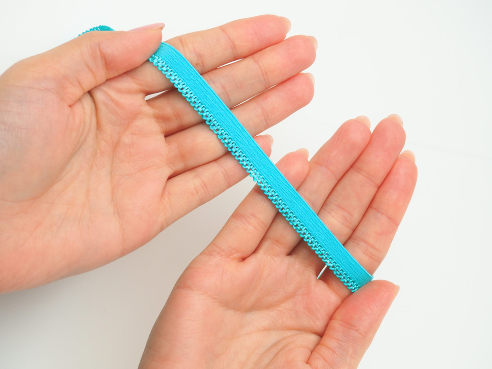 Резинка бельевая ярко-голубая ажурная ширина 10 мм (с учетом фестона)