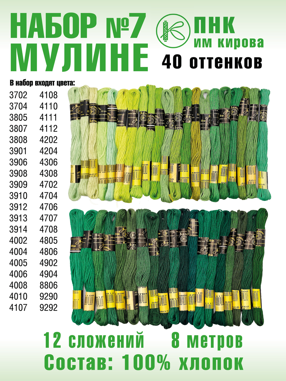 Наборы ниток мулине для вышивания ПНК Киров