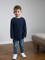 Синий лонгслив оверсайз для мальчика