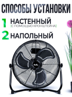 Вентилятор напольный промышленный Ballu 100Вт