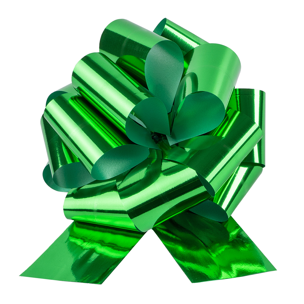Бант-шар в зеленом цвете, металлик, 21 см/ 36 см
