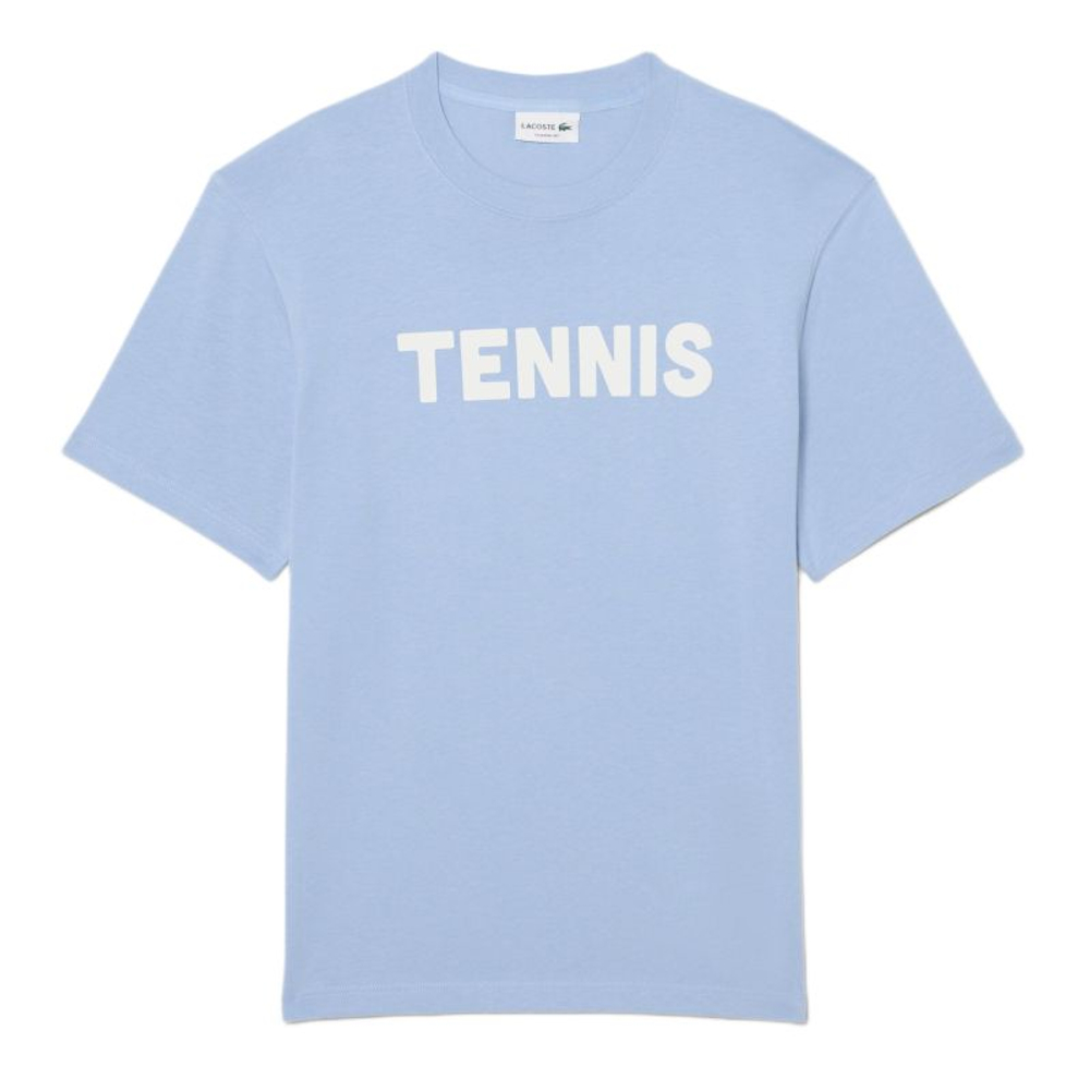 Теннисная футболка Lacoste Printed Cotton - light blue