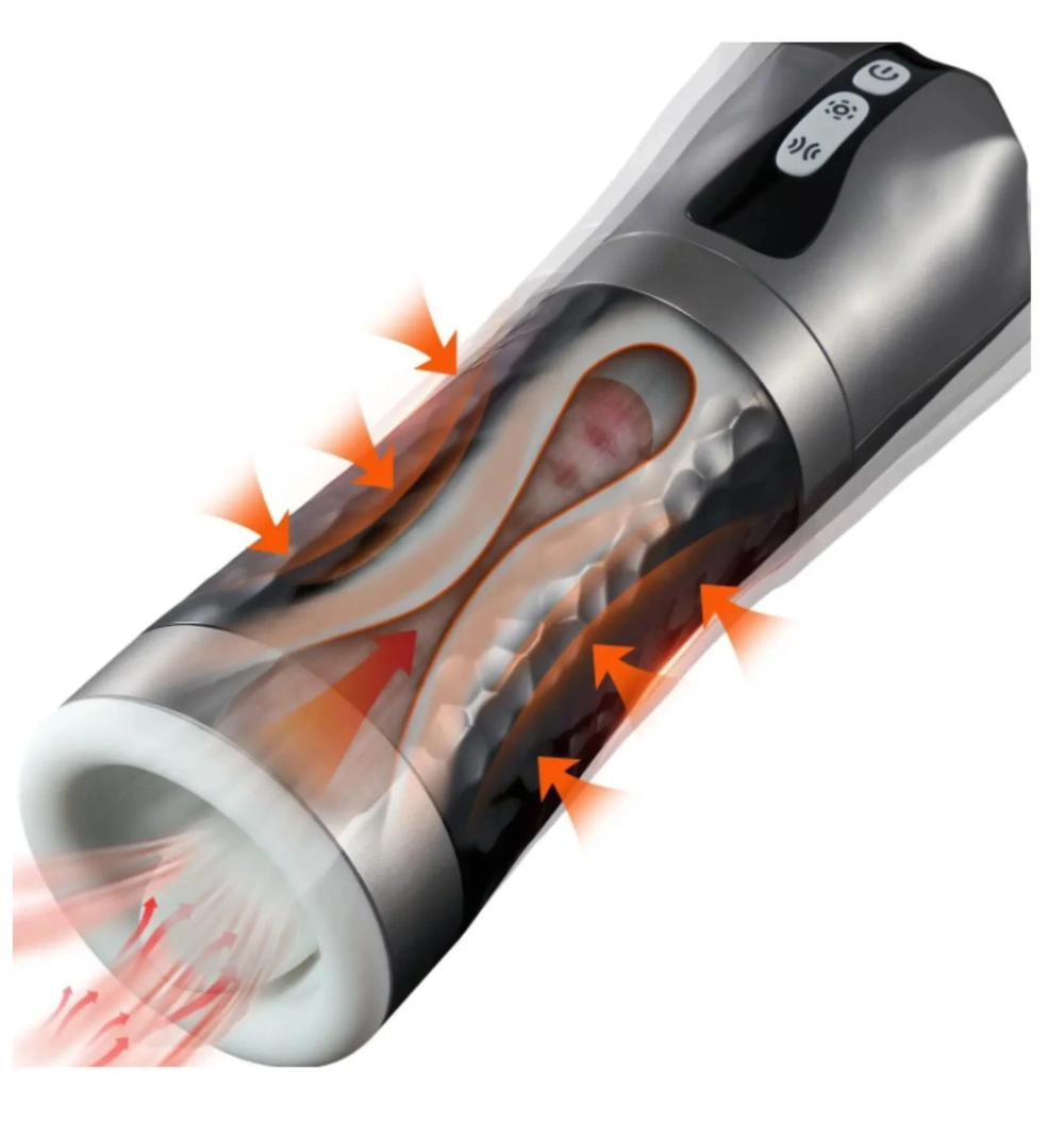 Футуристичный техно-мастурбатор с вакуумом и вибрацией