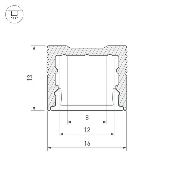 Профиль Arlight SL-SLIM-H13M-2000 ANOD 023718
