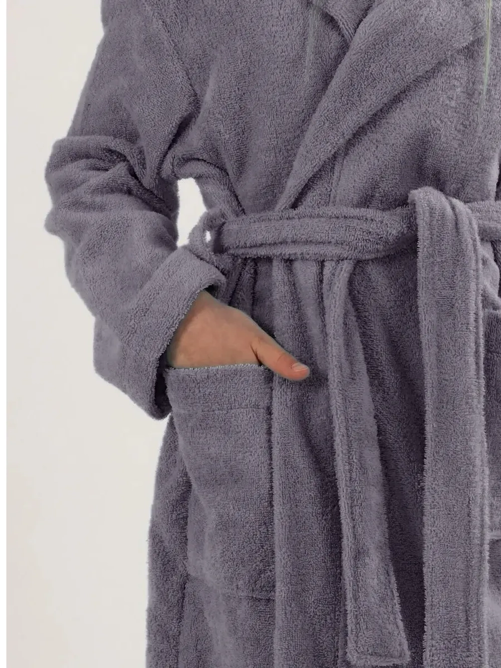 Халат детский махровый "Элит" с капюшоном, цвет: 910-Серый