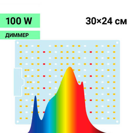 Комплект Quantum board GROW STAR 100W с диммером, 30х24 см