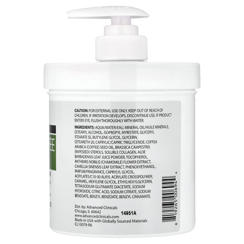 Advanced Clinicals, Масло из зеленых кофейных зерен, Thermo-Firming ™, крем, 454 г (16 унций)