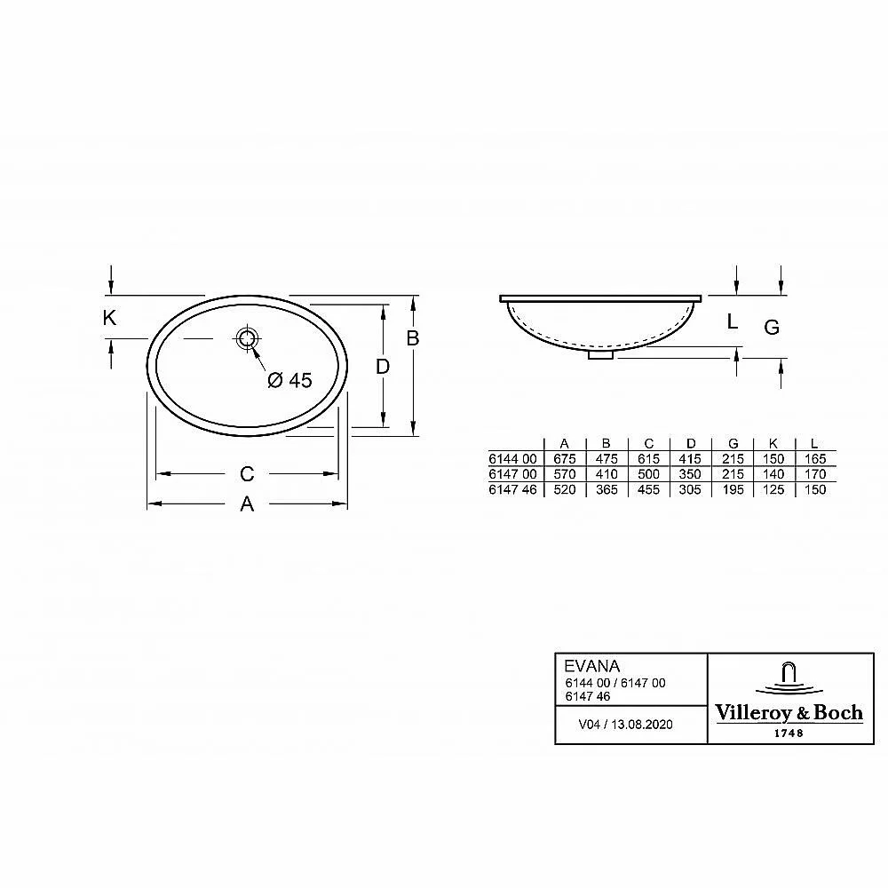 Раковина Villeroy&Boch Evana 61470001 альпийский белый