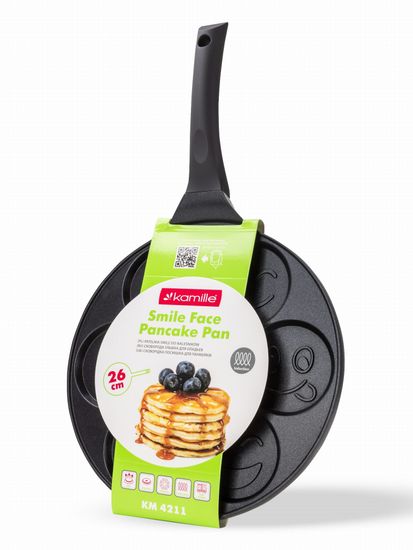 Сковорода для оладий 26 см. Kamille КМ 4211 индукция смайлики