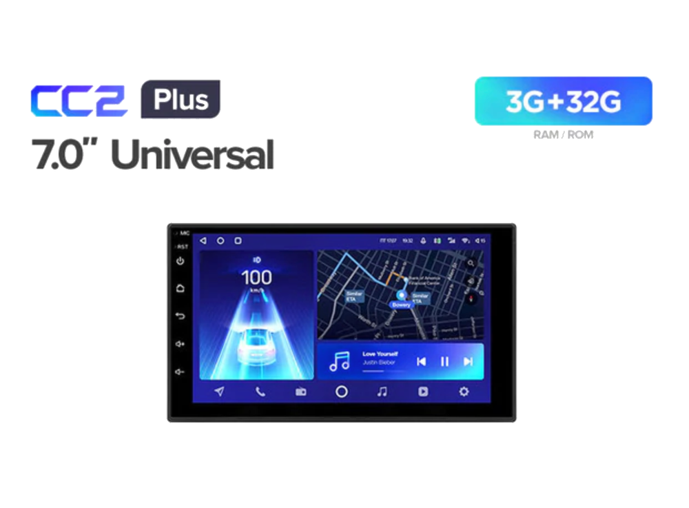 Магнитола Teyes CC2 Plus 3/4-32 7.0&quot; 2DIN универсальная
