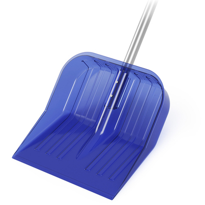 Лопата снеговая из поликарбоната 430*420мм с черенком d32 (синяя)