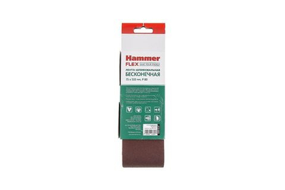 Лента шлиф. Hammer Flex 212-009 75 Х 533 Р 80  по 3 шт.