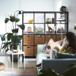 Стеллаж - IKEA KALLAX, 147х39х164 см, черно-коричневый/черный, КАЛЛАКС ИКЕА