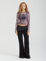 Женские Джинсы Disco Belted Distressed Flare