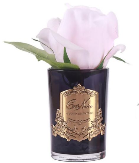 Ароматизированная розовая роза в черной вазе, Cote Noire