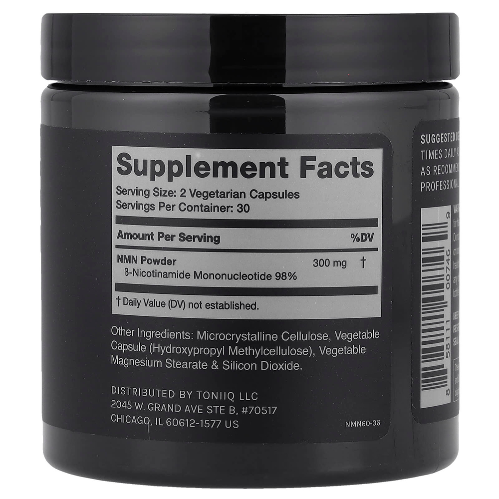 Toniiq, NMN 300, 60 капсул (150 мг в 1 капсуле)