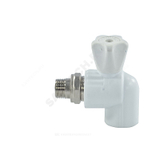 Кран шаровой PP-R белый Дн 20х1/2" НР угловой для радиатора VALFEX 10148020