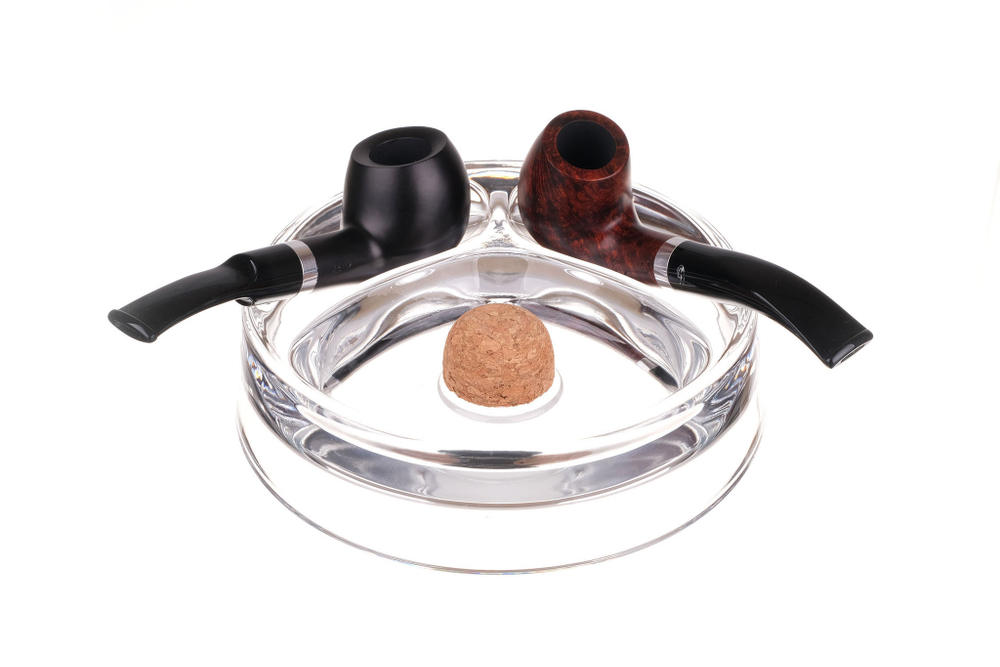 Пепельница на 2 трубки, стекло 520-831