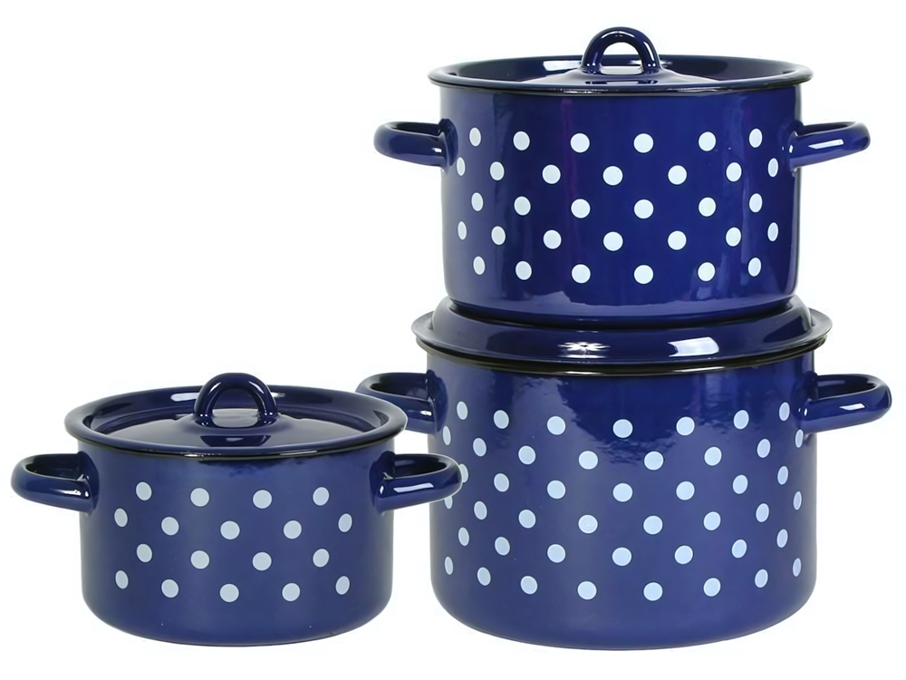 Набор кастрюль "Белый горох"