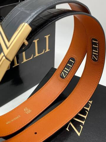 Ремень из кожи крокодила Zilli