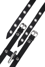 Черные однослойные оковы из двух ремешков (Цвет: черный)