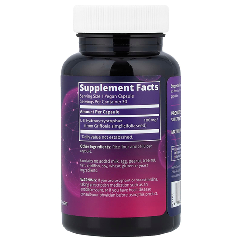 MRM Nutrition, 5-HTP, 100 мг, 30 веганских капсул