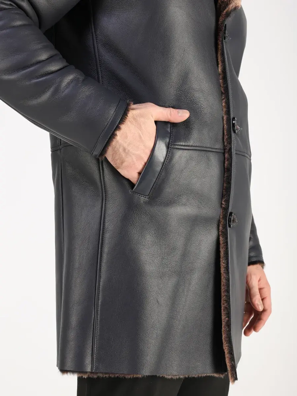 Дубленка зимняя натуральная длинная куртка