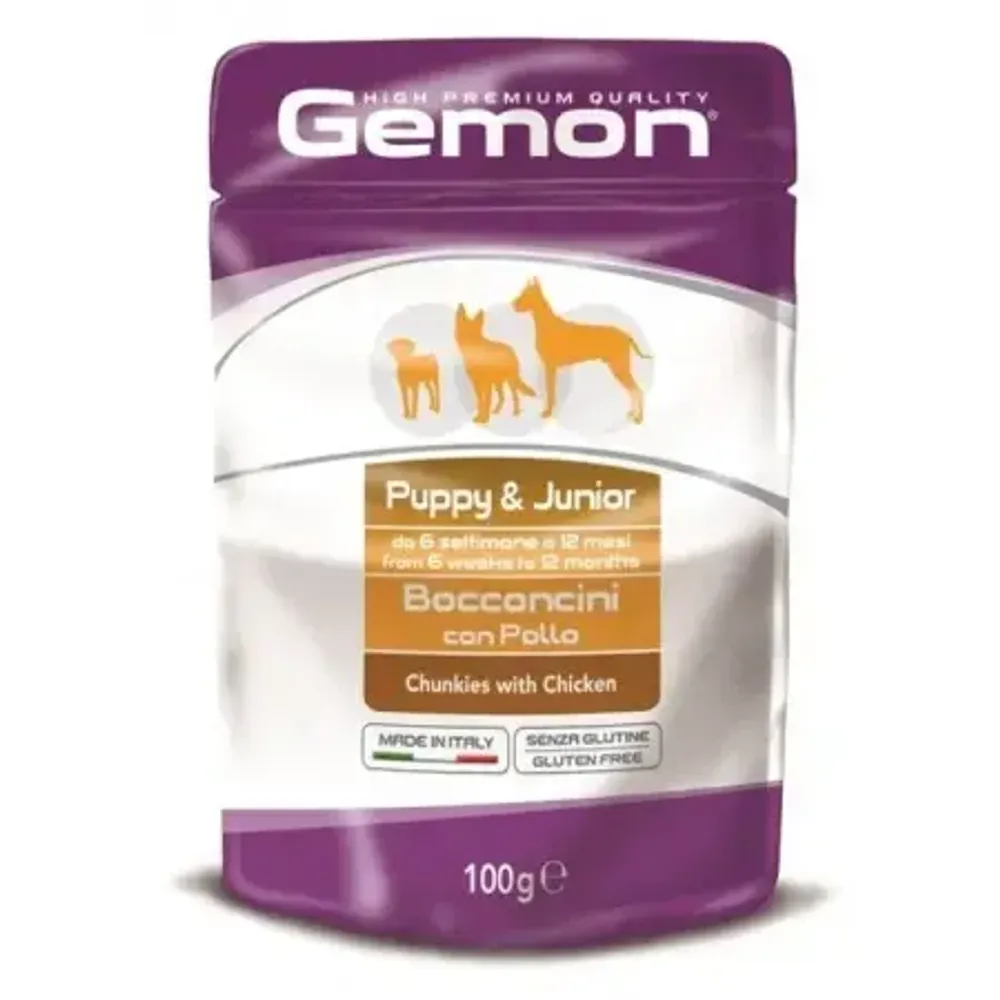 Gemon Puppy&amp;Junior пауч для щенков всех пород с курицей