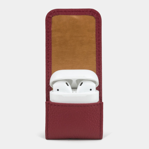 Чехол-держатель для наушников Petit Easy из натуральной кожи теленка, вишневого цвета