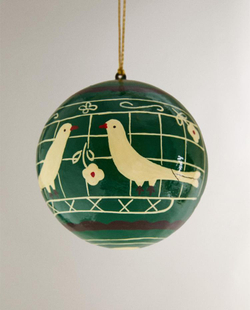 ZARA HOME НОВОГОДНЕЕ УКРАШЕНИЕ «ШАР ПАПЬЕ-МАШЕ», ЗЕЛЕНЫЙ