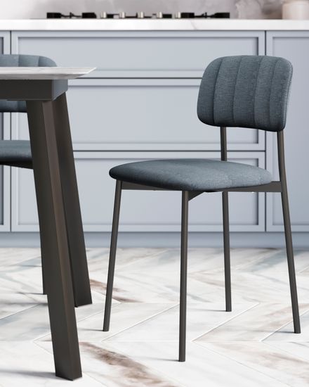 Стул Майло рогожка серо-синий