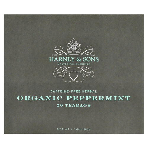 Harney & Sons, травяной чай, органическая перечная мята, без кофеина, 50 чайных пакетиков, 50 г (1,76 унции)